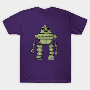 Big Green Retro Robot T-Shirt